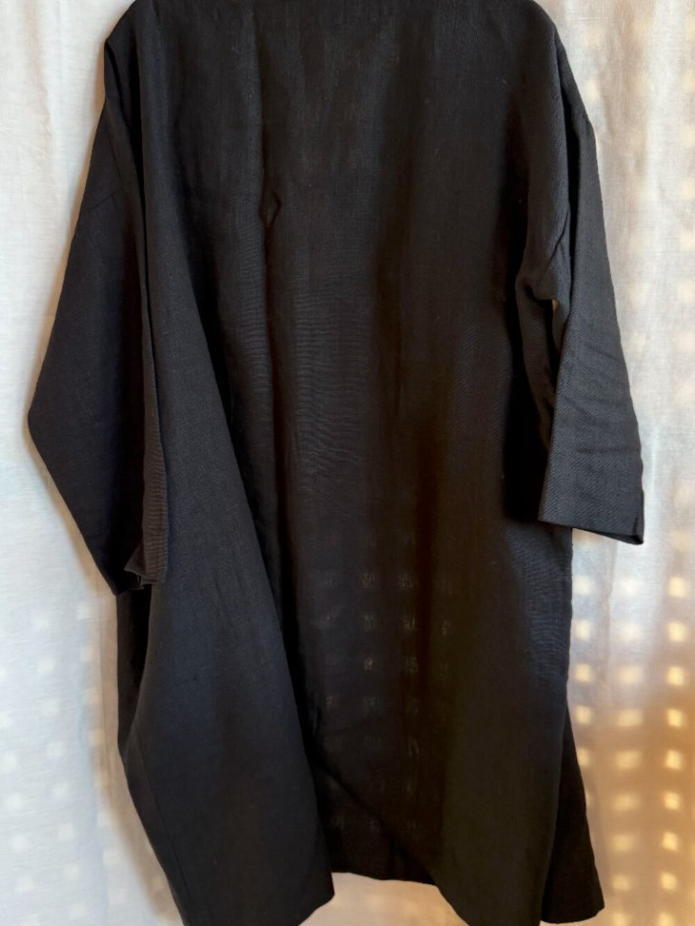 Not Perfect Linen Black Wrap Duster - Picture 2 of 3
